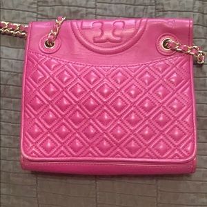 Pink Flemming Tory Burch Cross Body Bag
